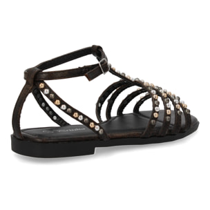 Sandalias planas de mujer, comodas y elegantes, diseño moderno con adornos brillantes