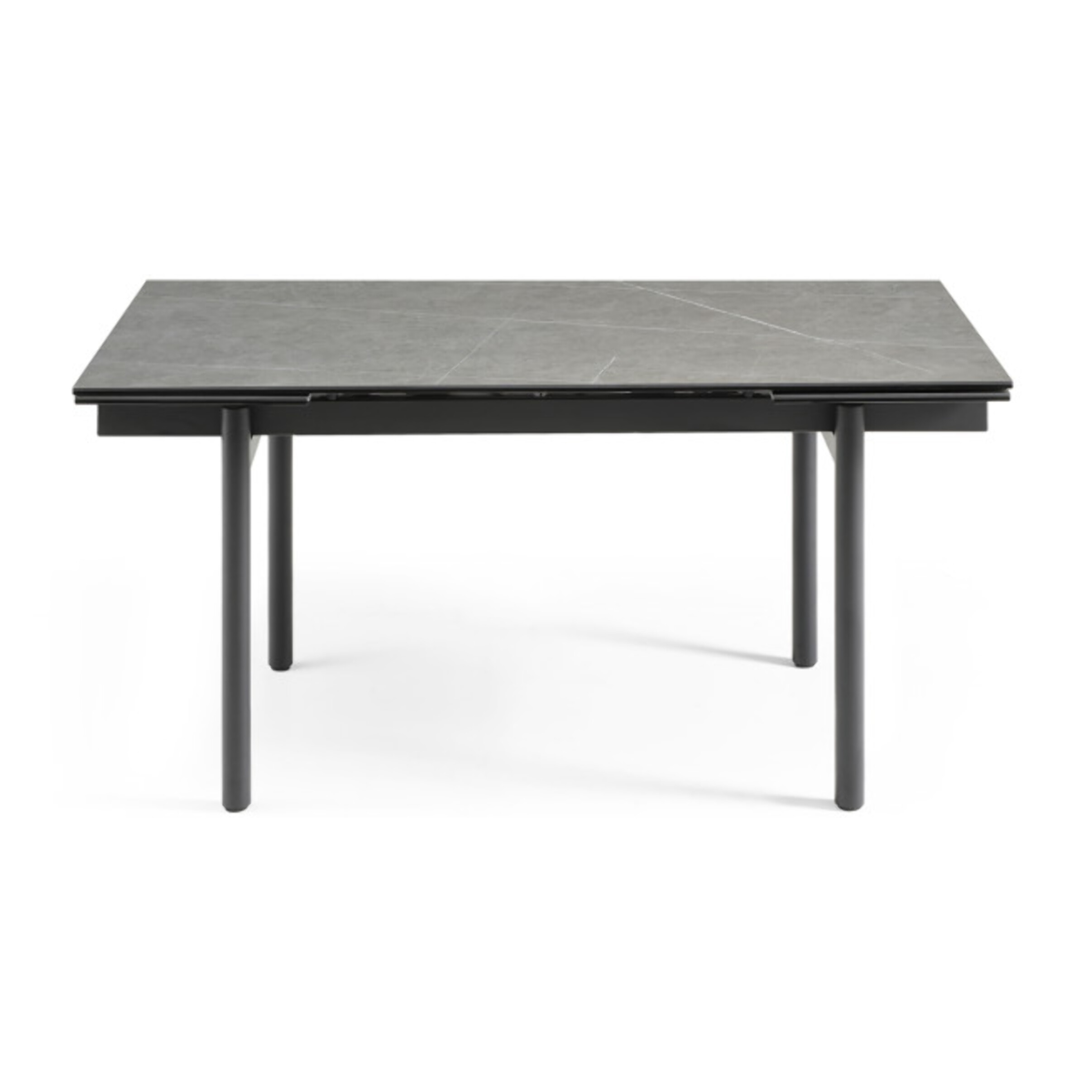 Table extensible céramique gris laqué 180/260cm - 8 piètements - UNIK