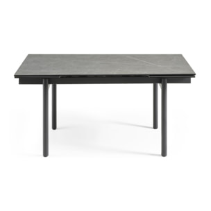 Table extensible céramique gris laqué 180/260cm - 8 piètements - UNIK