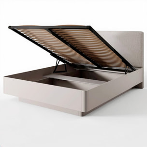 Letto Contenitore Con Testata Imbottita Struttura Resistente Camera Da Letto Matrimoniale Design Moderno Minimal 165.5 x 214 x 120.5 Cm Cashmere