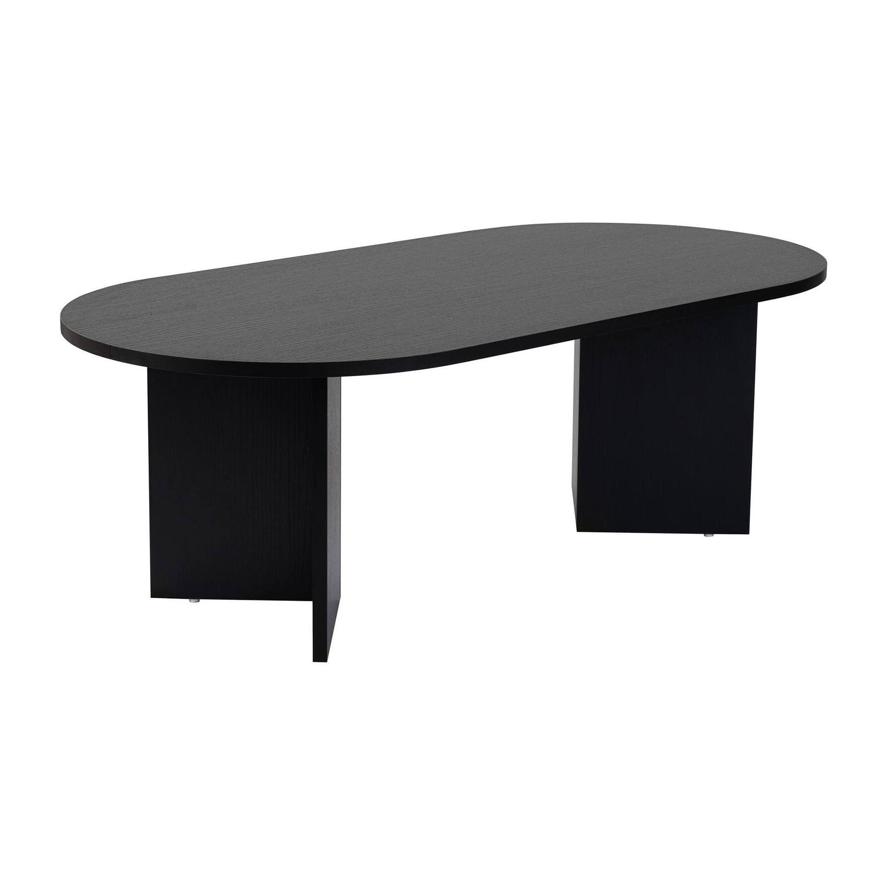 Tavolino da salotto Elain, Tavolo basso da caffè, Portariviste per divano, Ripiano da soggiorno, 119x60 h40 cm, Nero
