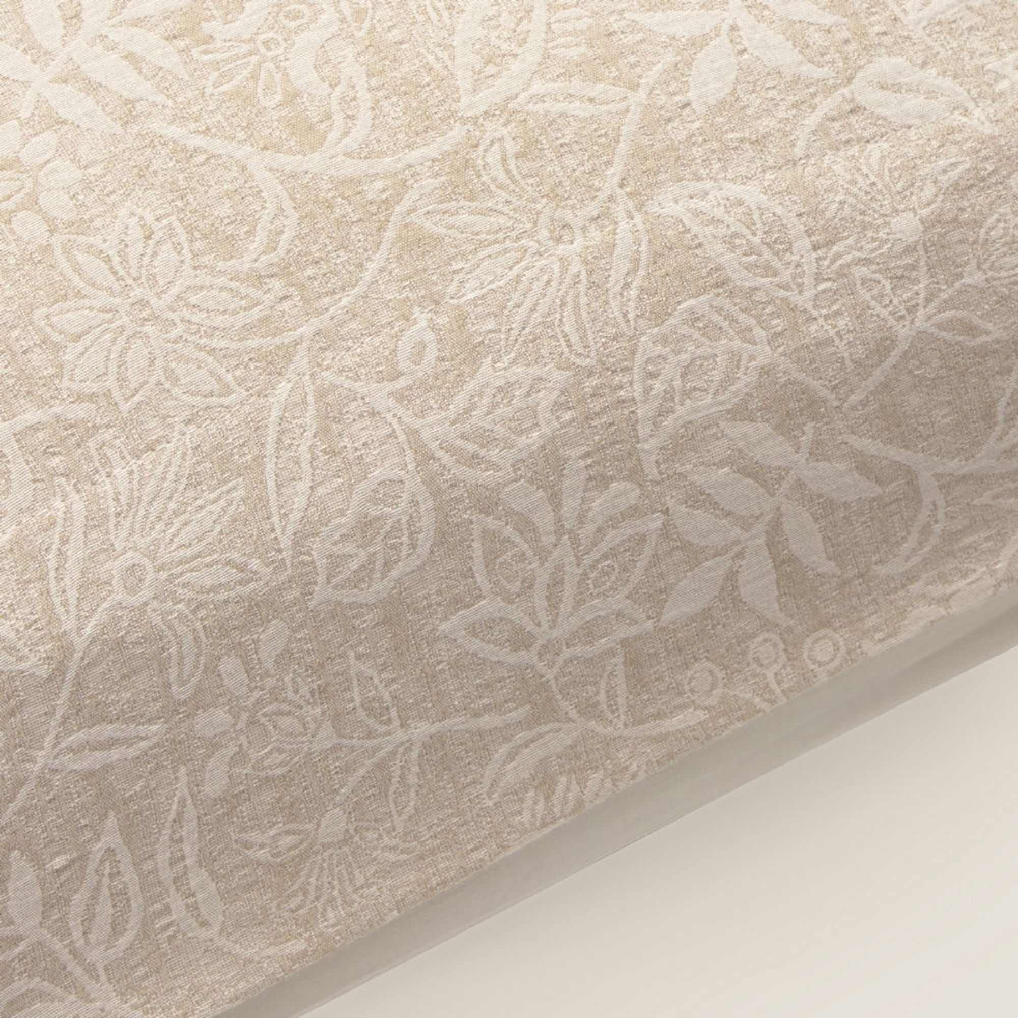 Funda de almohada de algodón 180 hilos floral Dreja color marron beige 100% Algodón