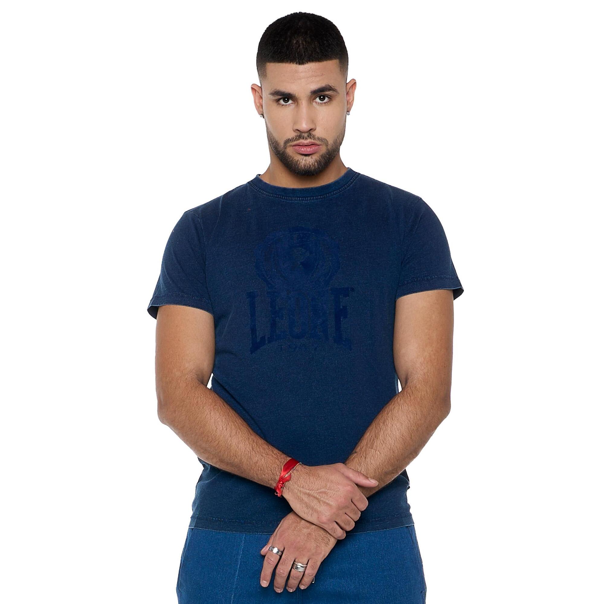 T-shirt da uomo a maniche in denim "Indaco"