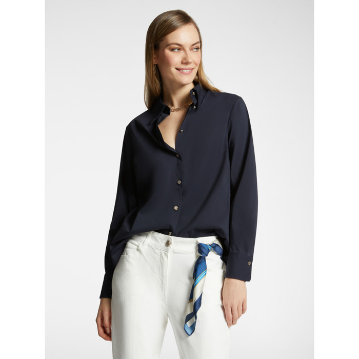 Elena Mirò - Camisa de tejido elástico - Azul