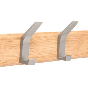 Patère Ziny 4 têtes L45cm bois clair gris