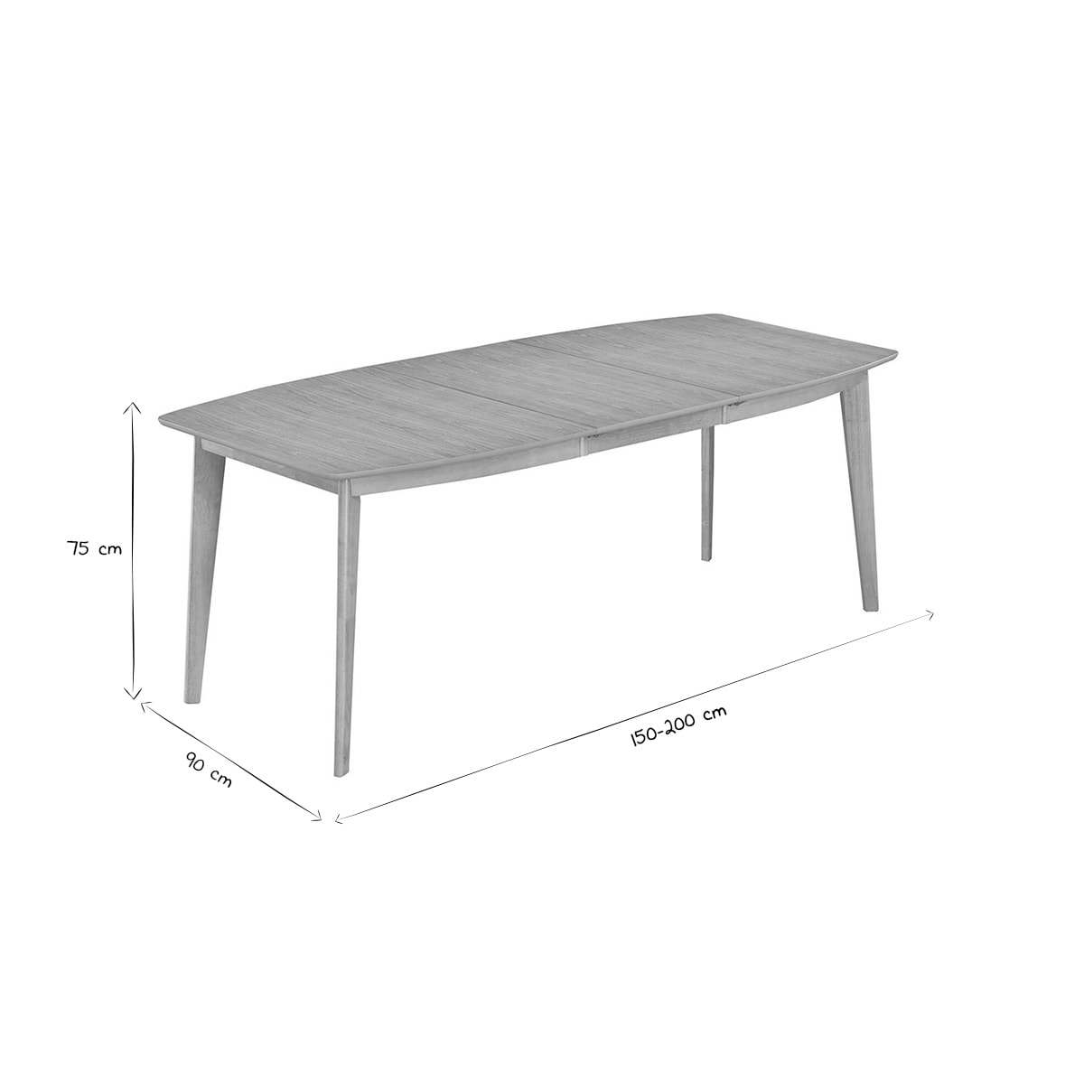 Table à manger extensible scandinave en bois clair L150-200 LEENA