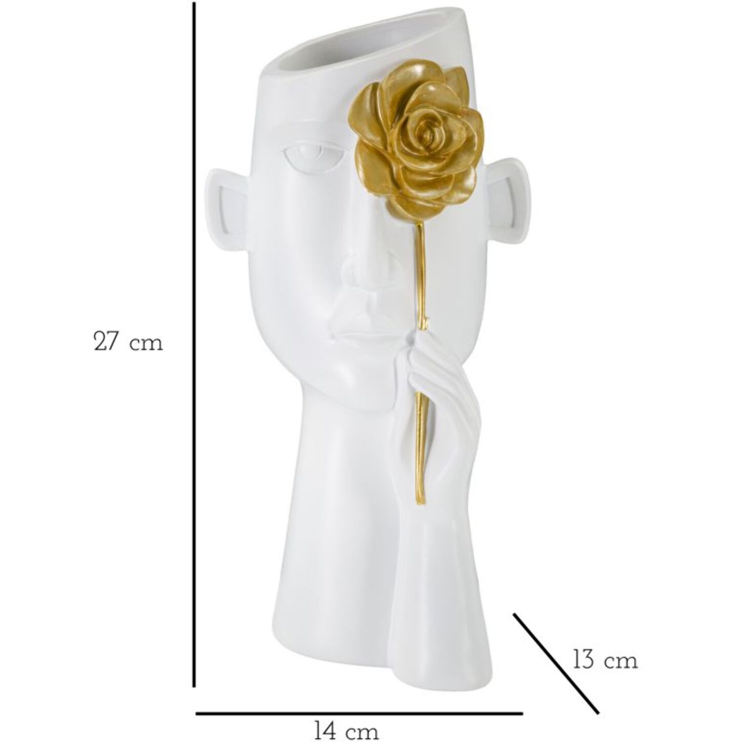 VASO FACE C/FIORE CM 14X13X27