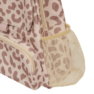 Sac à dos enfant Basco avec pochette isolante 6L motif félin beige et rose