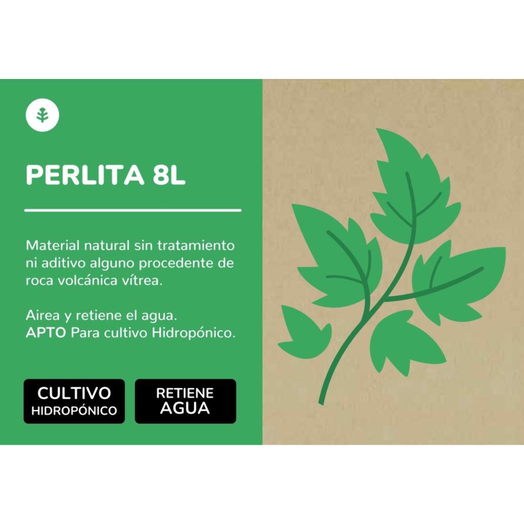 PLANETA HUERTO | Perlita 8 Litros – Sustrato Ligero para Mejorar la Aireación y Retención de Agua