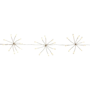 Guirlande lumineuse à pompons d'intérieur 4 m 400 LED blanc chaud fil cuivre à piles