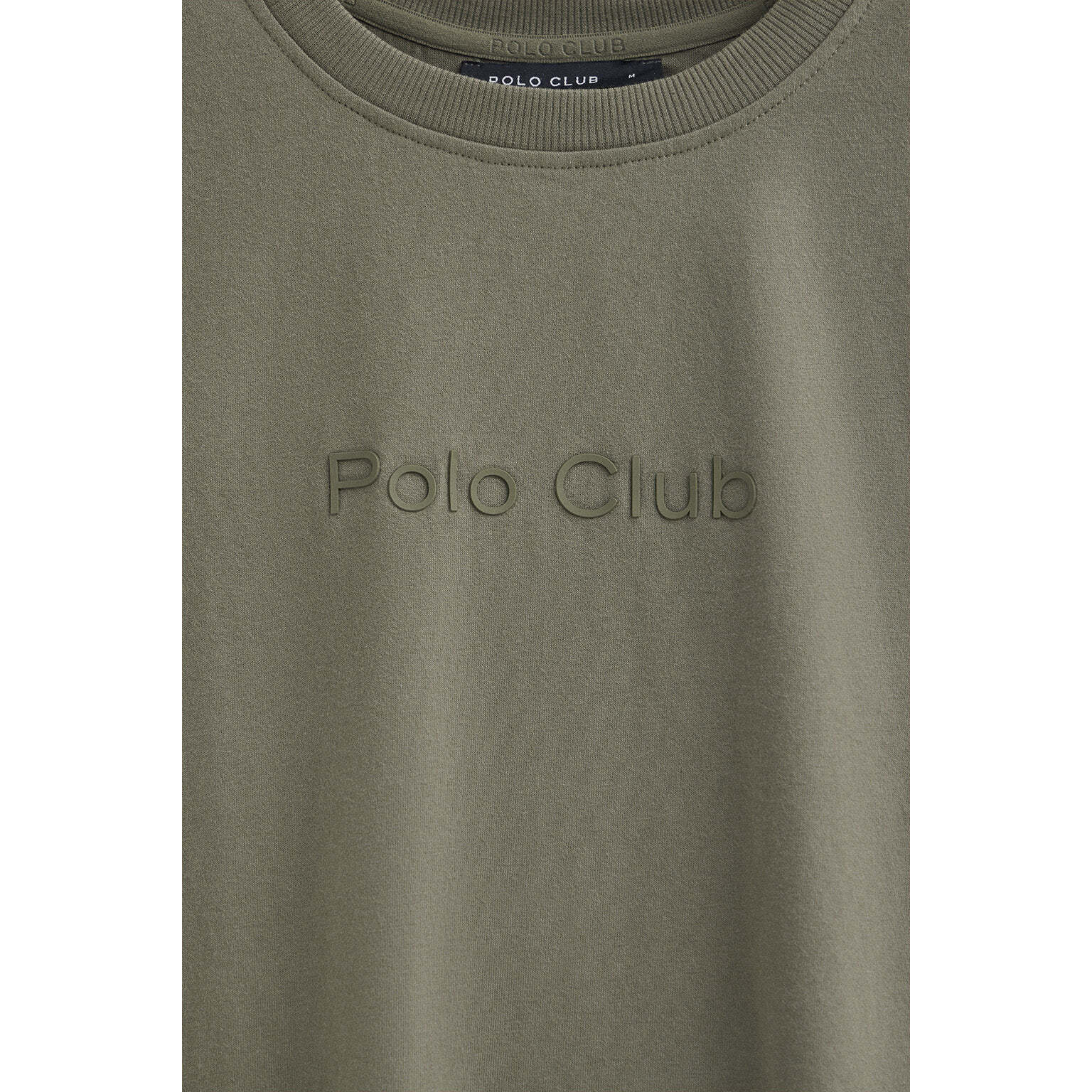 Camiseta verde militar de manga corta y logo engomado Polo Club