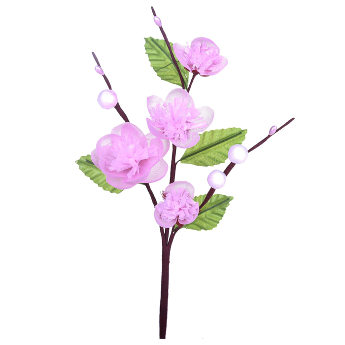 Ramo Di Pesco Mini. Altezza 16 Cm - Pezzi 24 - 2X16X7cm - Colore: Rosa - Bianchi Dino - Fiori Artificiali