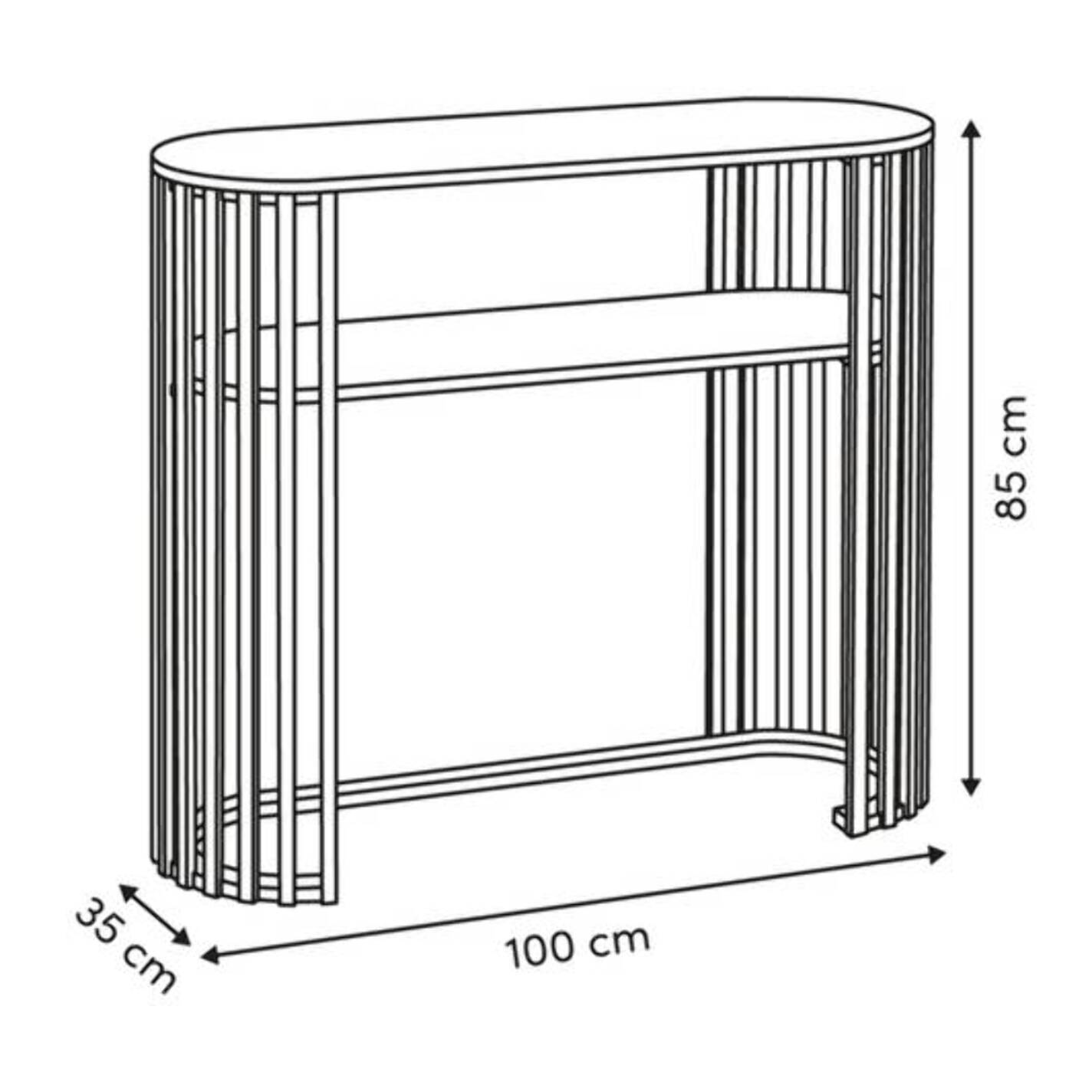 Console Slat 100x35x85cm