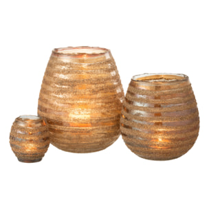 J-Line photophore Lignes Rond - verre - marron - large