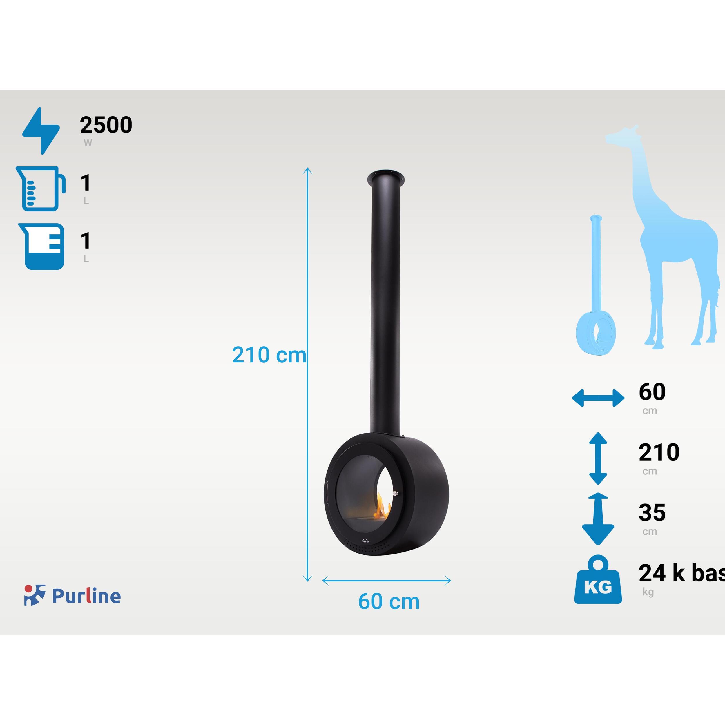 Chimenea de etanol de techo con diseño circular SYKE ROUND PURLINE