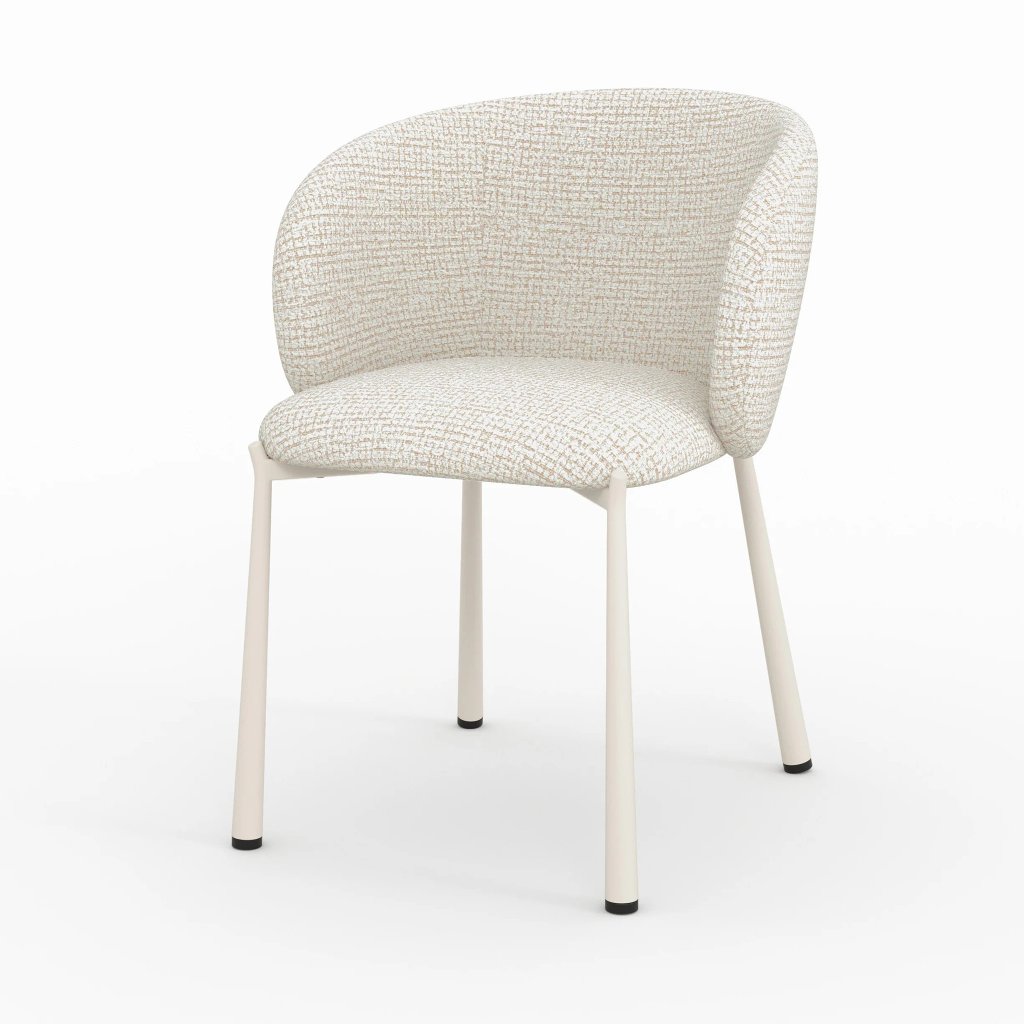 Chaise en tissu texturé écru chiné - Danaë