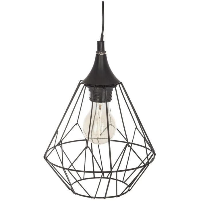 Suspension filaire "Flave" métal noir D19cm