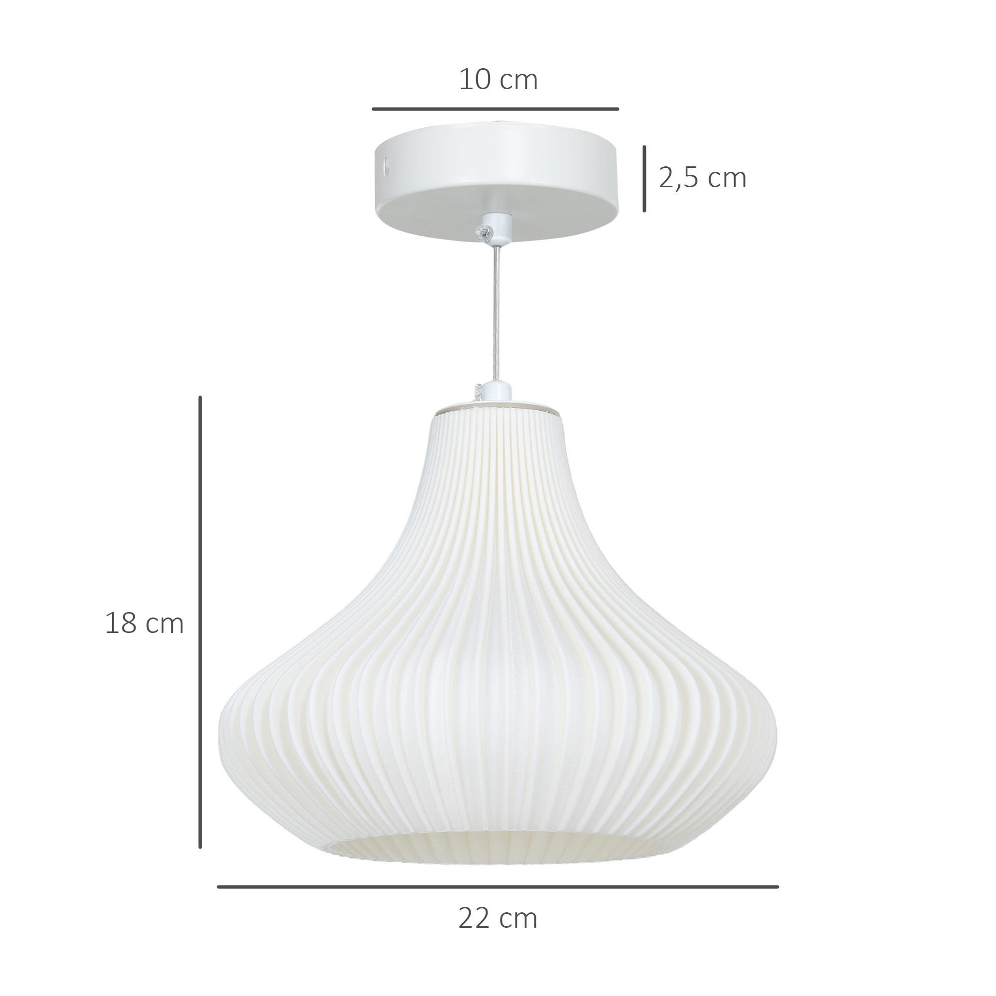 Lámpara Colgante Moderna Lámpara de Techo E27 con Pantalla de Impresión 3D Iluminación para Comedor Cocina Salón Bar Restaurante Blanco