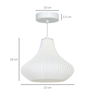 Lámpara Colgante Moderna Lámpara de Techo E27 con Pantalla de Impresión 3D Iluminación para Comedor Cocina Salón Bar Restaurante Blanco