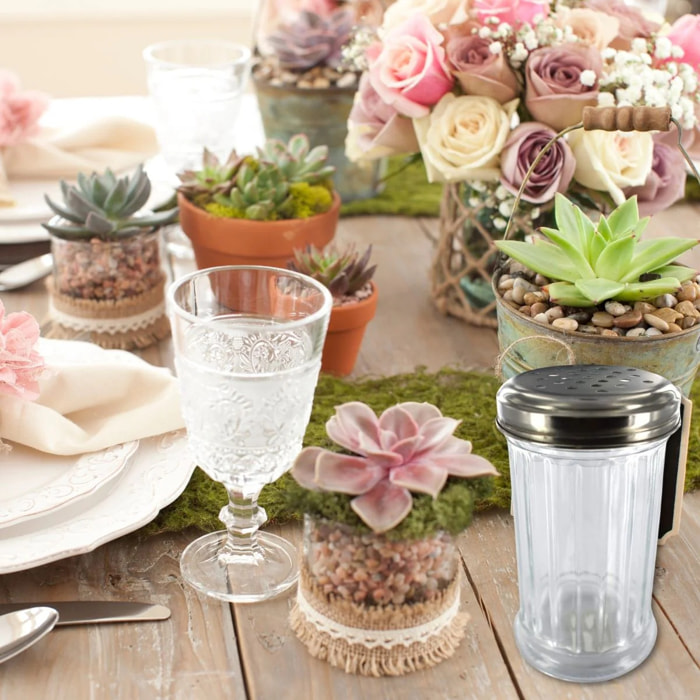 Saupoudreuse à parmesan et sucre glace en verre 13 cm Fackelmann