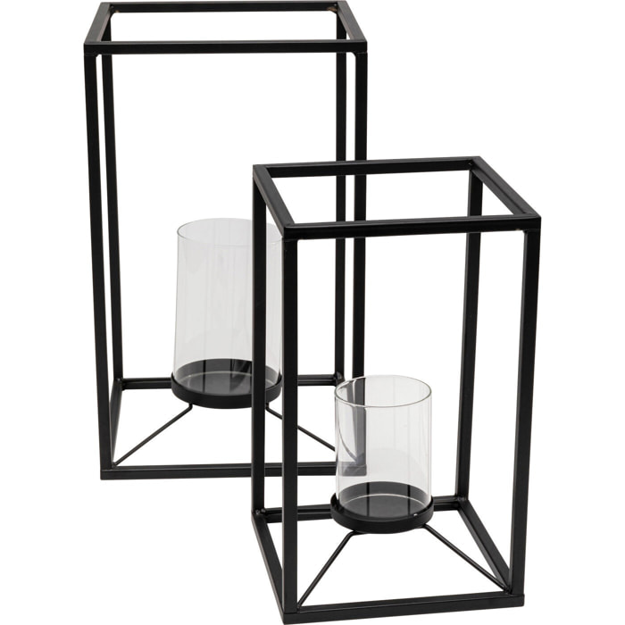 Lanternes Lito noires set de 2 Kare Design