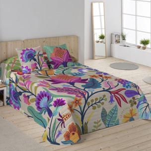 Icehome - Colcha Bouti Estampada - 100% Algodón - 70 gr/m² - Marena Beig