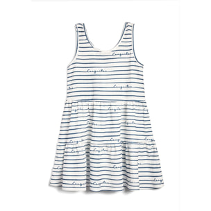 Vestido de Niña de Rayas en Azul Marino