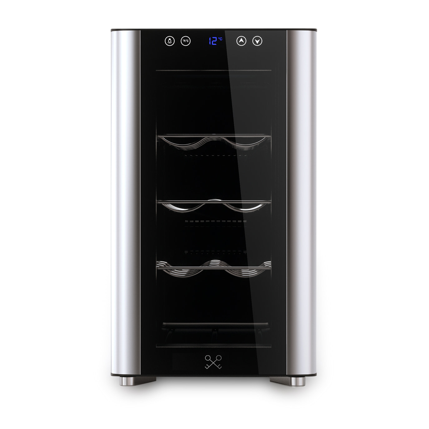 Les Petit Champs Vinoteca 8 Botellas CAVS8, Capacidad 23L, Puertas de Acero Inoxidable, Ajuste de Temperatura de 11°C a 18°C, Sistema Termoeléctrico, Iluminación LED, Anti-UV, 3 estantes