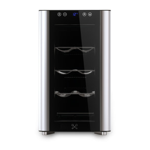 Les Petit Champs Vinoteca 8 Botellas CAVS8, Capacidad 23L, Puertas de Acero Inoxidable, Ajuste de Temperatura de 11°C a 18°C, Sistema Termoeléctrico, Iluminación LED, Anti-UV, 3 estantes