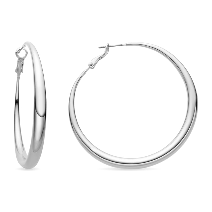 Pendientes de 54mm de diámetro acabados en rodio
