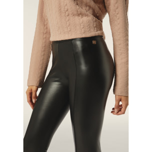 Leggings in similpelle elasticizzata