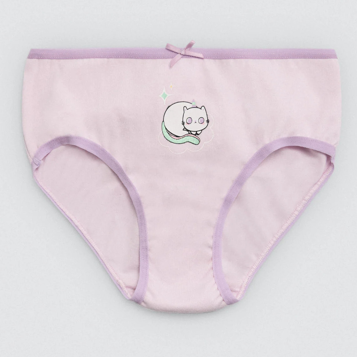 Confezione da 2 mutandine per bambini in cotone stampato Meow