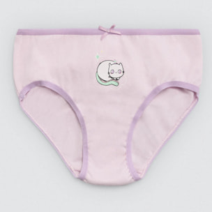 Confezione da 2 mutandine per bambini in cotone stampato Meow