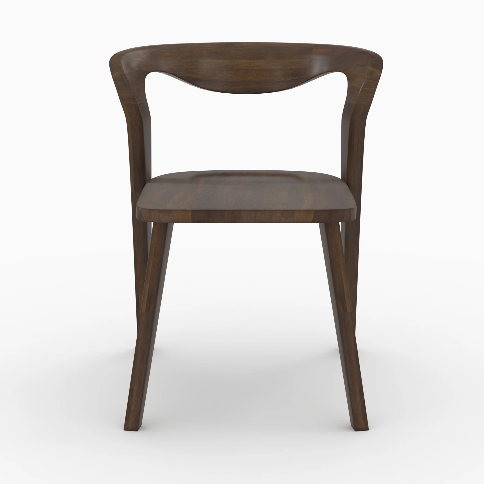 Chaise en bois d'hévéa foncé - Vega