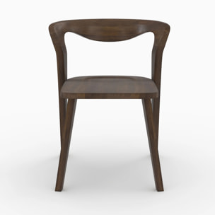 Chaise en bois d'hévéa foncé - Vega