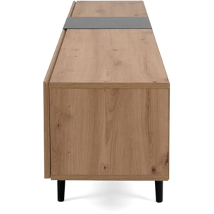 Meuble TV effet chêne et métal - SINTRA