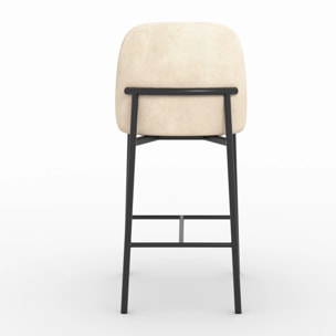 Lot de 2 chaises pour îlot central 67 cm en tissu beige - Noah