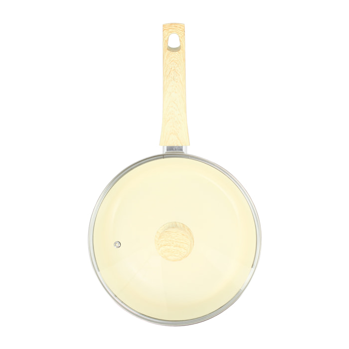 Sauteuse en aluminium 24cm crème - compatible induction COLORAMA