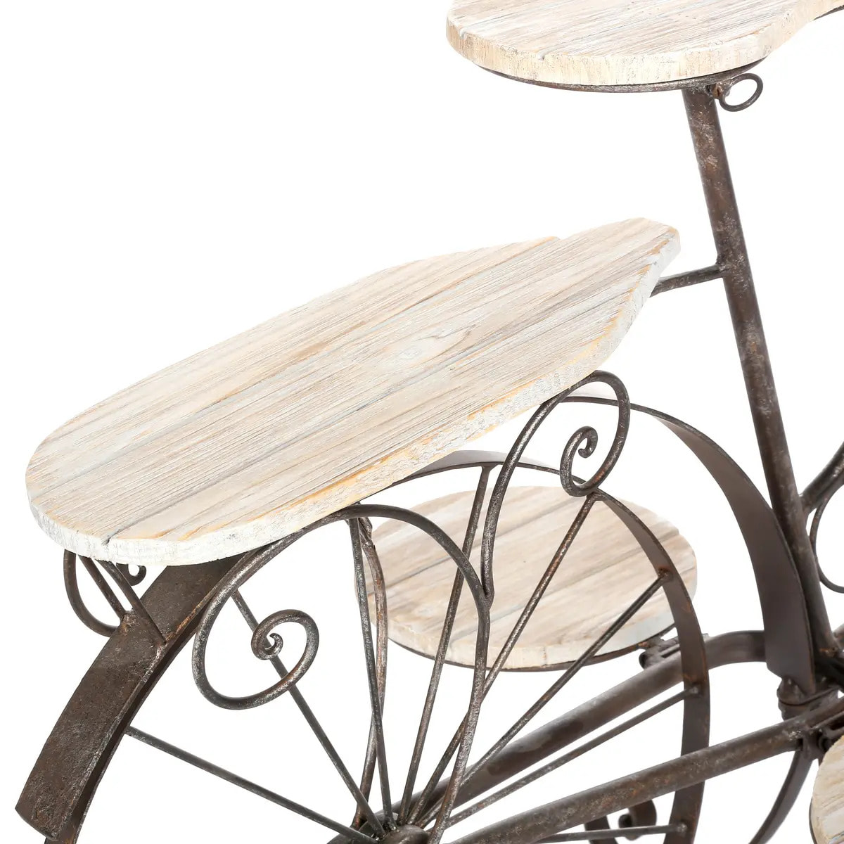 Porte-plantes "Vélo" métal et bois H59cm