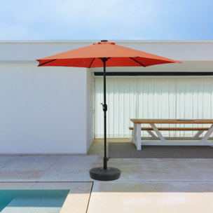 Parasol droit rond led Ø 2,7 m terracotta FEIRO