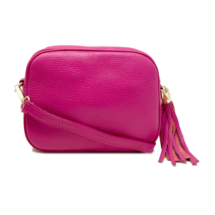 Chicca Borse - Tracollina Clutch Donna in Vera Pelle - Colore Fucsia