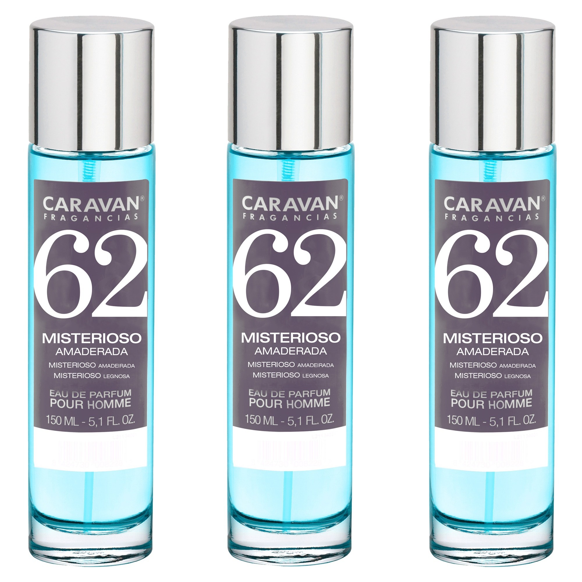 Caravan fragancias set de 3 frascos perfume de hombre nº62, de 150 ml