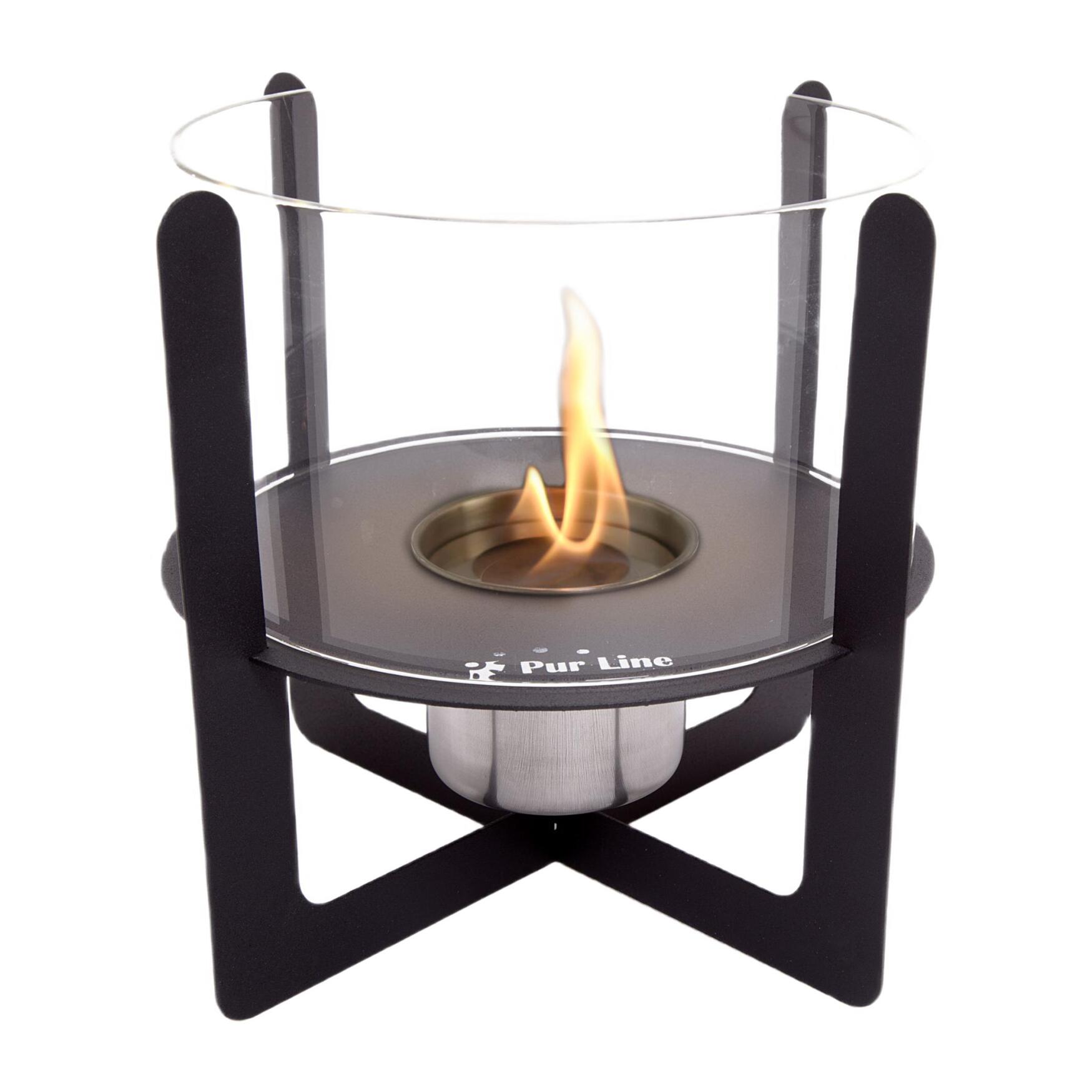 Cheminée de table à l'éthanol avec cylindre en verre