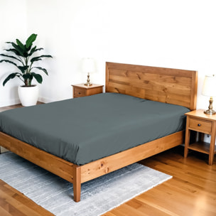 LENZUOLO SOTTO WATERWASHED, con angoli, 100% Microfibra, No Stiro - GRIGIO CHIARO