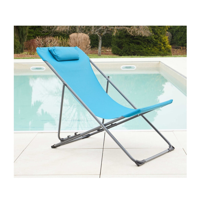 Lot de 6 Chiliennes en acier - bleu canard - SUNNY