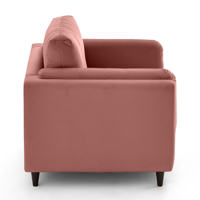 Brooke - fauteuil en velours pieds en bois - Rose