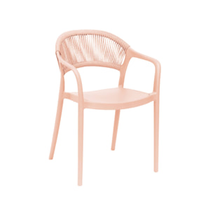 Chaise de jardin empilable avec effet corde (lot de 4) JOVIA