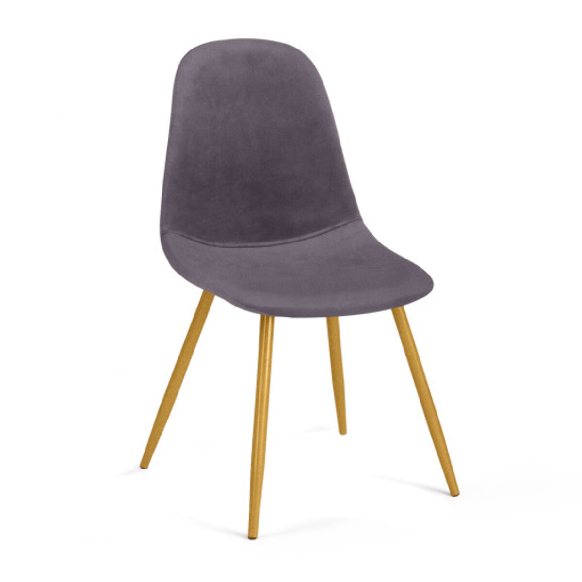 Chaises Sofia - Gris foncé - pied doré