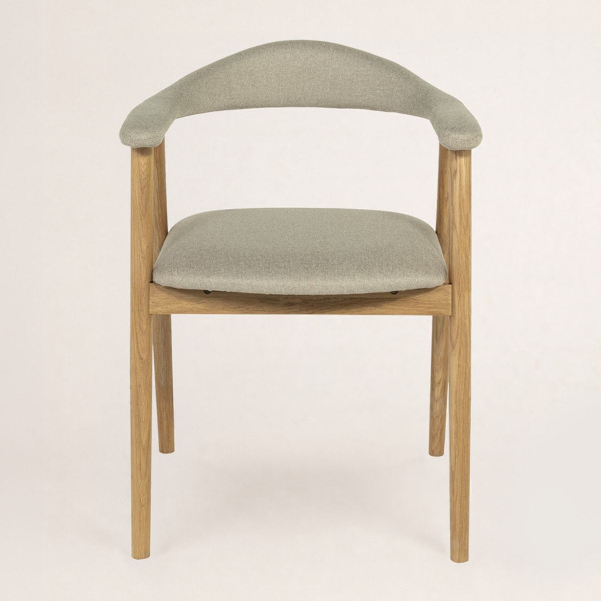 Lore - chaise en chêne massif et tissu - Bois / Beige