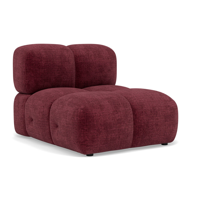 Grace - module d'assise sans accoudoir en velours texturé - Prune